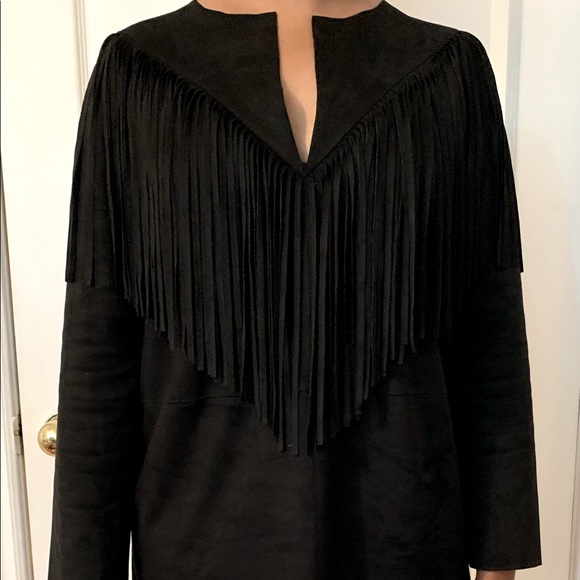 NWOT ZARA SUEDE FRINGE DRESS - Picture 2 of 2